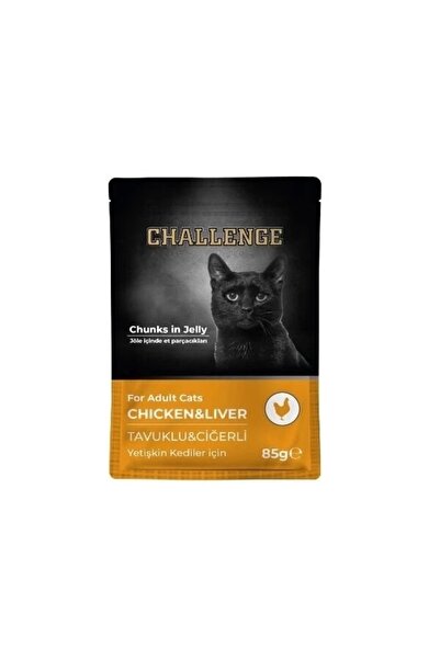 Challenge Tavuklu ve Ciğerli Pouch Yetişkin Konserve Kedi Maması 1 Adet 85 Gr