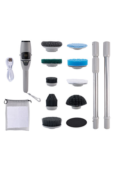 Choice فرشاة تنظيف الحمام الكهربائية GRAY 10 في 1 متعددة الوظائف المنزلية الل...