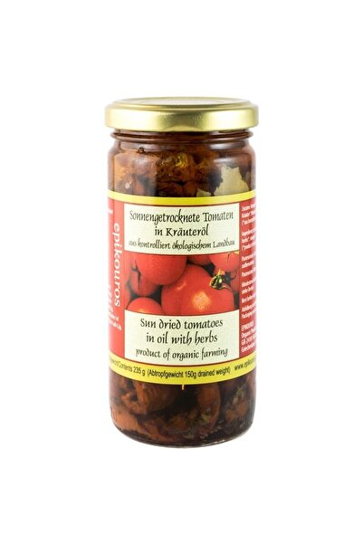 Epikouros - Rosii uscate la soare, in ulei cu ierburi aromatice, BIO, 235 g