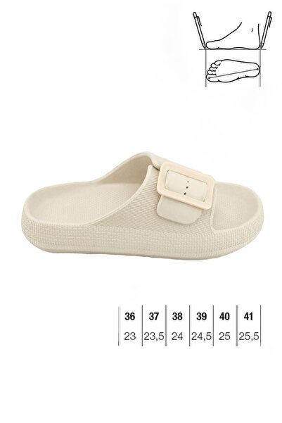 TECOS Women's buckle slippers, Tecos®, size 38, beige, 24 centimeters