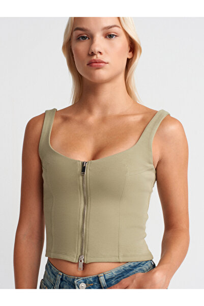 Dilvin 31978 Zippered Top-Cagla (or Top-Cagla with Zipper)