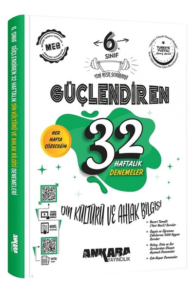 Ankara Yayıncılık 6. Sınıf Güçlendiren 32 Haftalık Din Kültürü ve Ahlak Bilgi...