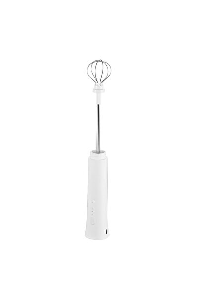 Choice white New Style Coffee Tools Stainless Steel Handheld Milk Frother Small-scale USB Rechargeable Coff