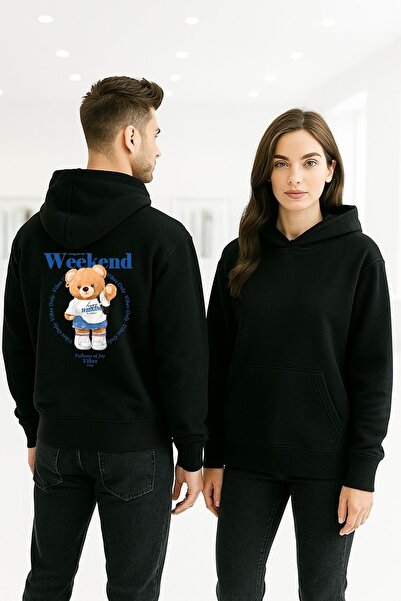 ArtYus Weekend Bear Colorful cu imprimeu cu glugă Swea tricou