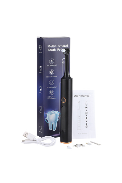 Choice جهاز تنظيف الأسنان الكهربائي الأسود، مزيل الجير والبلاك، جهاز تنظيف الفم، تبييض الأسنان