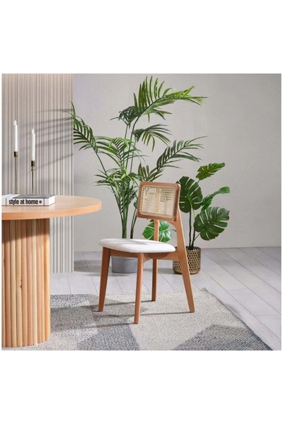 Ukbe Sofa Hazeranlı Ahşap Zion Salon Ve Mutfak Sandalyesi