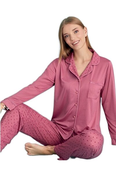 bipamuk طقم بيجامة نسائية بأكمام طويلة وأزرار أمامية من جوليا إليجانزا، ملابس...