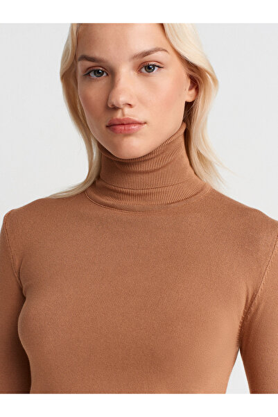 Dilvin 1268 Turtleneck Sweater-Camel