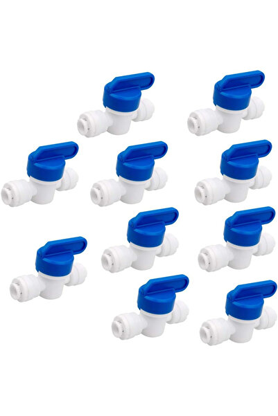 Choice 10pcs 1/4 inch OD Tubing&Hose&Pipe Use Inline Shut Off Ball Valve Plas...