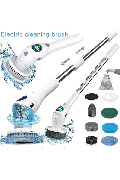 Choice فرشاة تنظيف كهربائية متعددة الوظائف 8 في 1 للحمام والمطبخ مع إضاءة ليلية LED