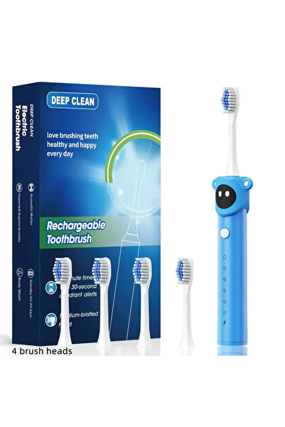 Choice3 فرشاة أسنان كهربائية سونيك للأطفال من بلو 4 فرش، ملونة، كرتونية، قابل...