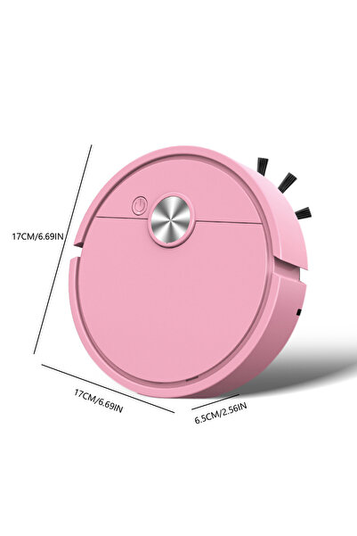 APWIKOGER مكنسة كهربائية روبوتية وردية اللون، 3 في 1 ذكية لاسلكية، قابلة للسحب والتنظيف، كنس الأرضيات