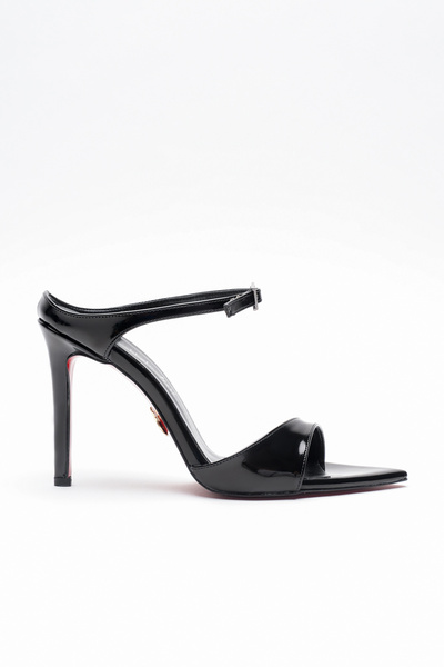 Ayakkabı Ateşi Women's Pointed Toe Summer Thin Heeled Shoes Yore Black Patent Leather