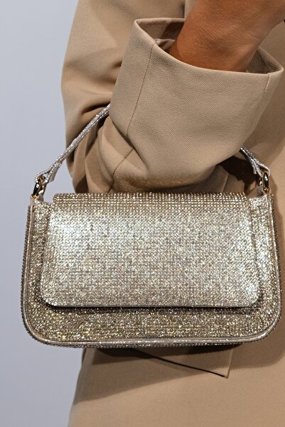 LuviShoes حقيبة فستان سهرة نسائية من فيال جولد ستون