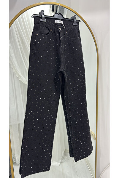 Store Palazzo Jeans Arka Ön Taş Detaylı