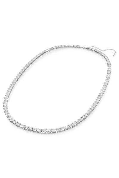 Pursehuit Κολιέ τένις σε ασημένιο χρώμα με πέτρες ζιργκόν, Cedric C1