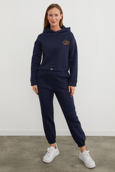 Fulla Moda 3 Thread California Embroidered Hooded Jogger Set