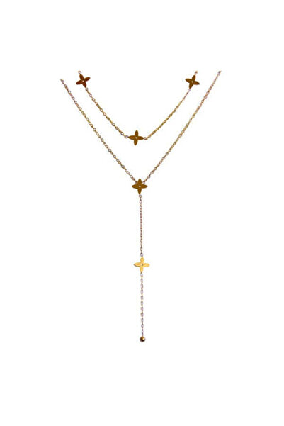 Pursehuit Colier auriu, realizat din oțel inoxidabil, suflat cu aur de 18k, c...