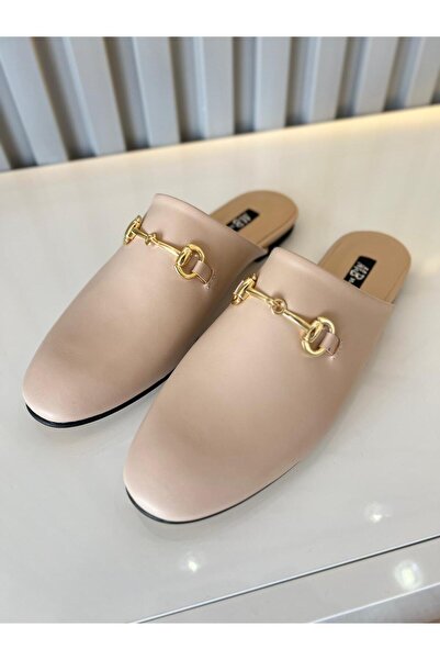 M&B Gold Buckle Women's Slippers. Flat Sole, Large Size