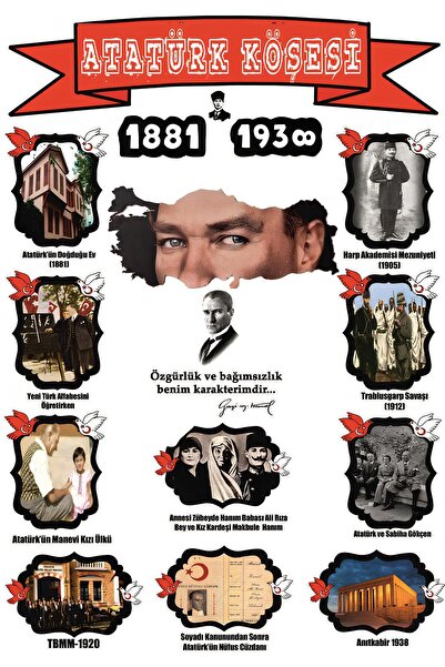 PRİME Concept ATATÜRK KÖŞESİ ATATÜRK'ÜN HAYATI 50 X 70 (VİNİL BRANDA) DİJİTAL...