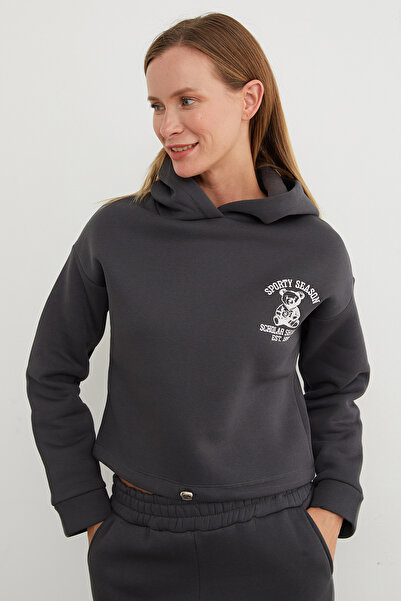 Fulla Moda 3 Yarn Teddy Bear Embroidered Hooded Jogger Tracksuit Set
