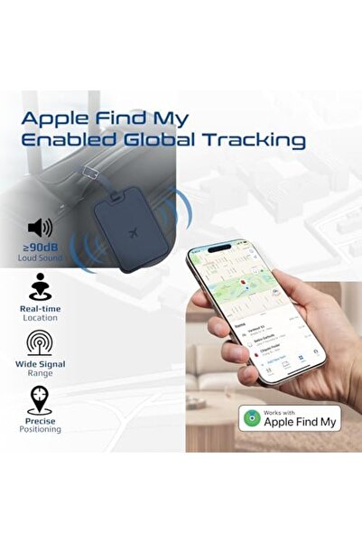 Promate Anti-Loss Smart Leather Luggage Tag with Apple Find My Tracker, RFID Protection, Wireless Ch