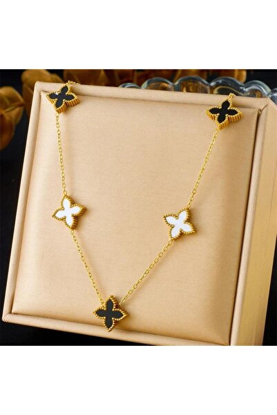 Pursehuit Colier auriu, realizat din oțel inoxidabil, suflat cu aur de 18k, c...