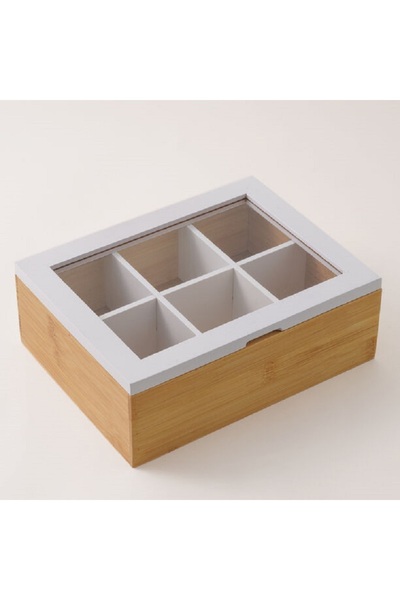 Dallaty tea box 6 sections beige