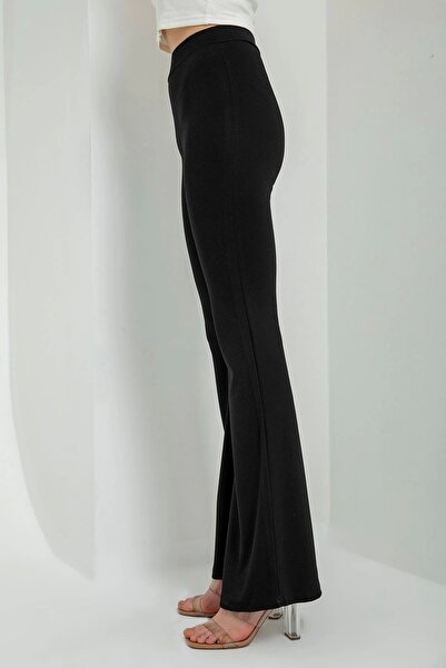 Lusin Women's High Waist Black Spanish Leg Tightening Leggings Pants