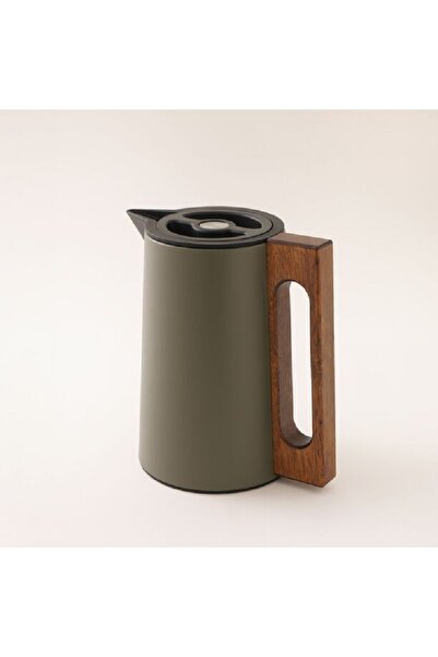 Dallaty Steel Vacuum Flask With Wood Handle 0.6L, Green