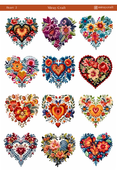 MirayDesign 1 komad naljepnice sa temom srca, dimenzija 12*17 cm, za spomenar...