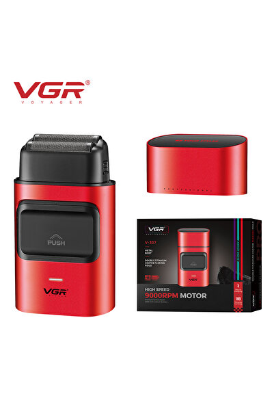 Choice ماكينة حلاقة كهربائية VGR حمراء، ماكينة حلاقة احترافية لتشذيب اللحية ب...