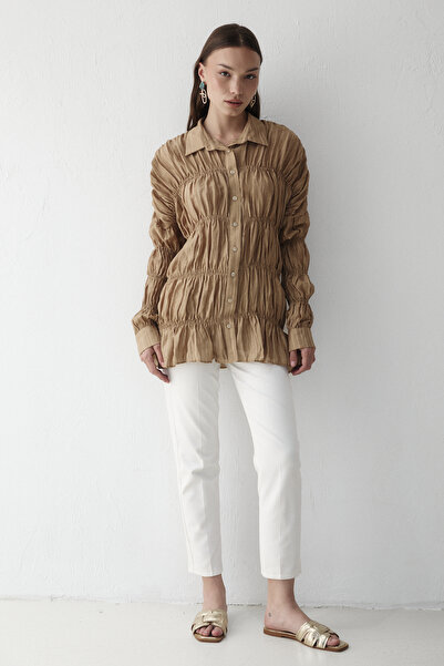 Melike Tatar Büzgülü Gömlek 32-2354