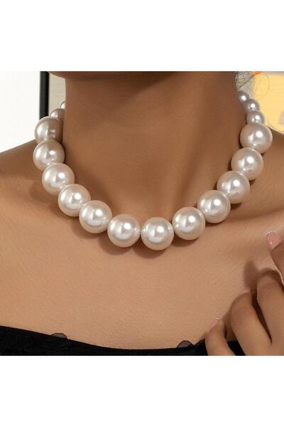 Pursehuit Χρυσό κολιέ, με oversized μαργαριτάρια, Olluf C8