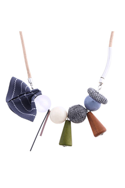 Pursehuit Μπεζ κολιέ, με μπλε κομμάτια, Melanie C1