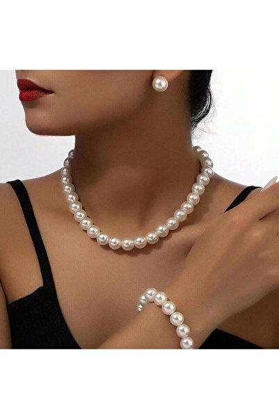 Pursehuit Σετ κολιέ, βραχιόλι και σκουλαρίκια, χρυσό, με μαργαριτάρια, Aleksi...