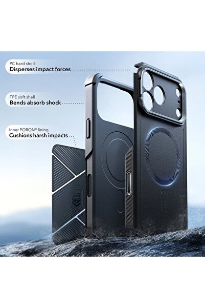 ESR Θήκη για iPhone 17 Pro, Cyber ​​Armor Kickstand, Μαύρη