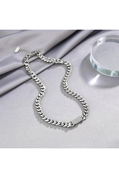 Pursehuit Colier de culoare argintie, realizat din oțel inoxidabil, cu zale, ...