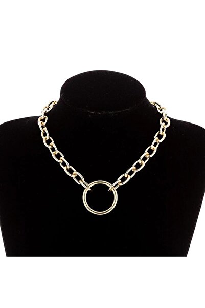 Pursehuit Χρυσό κολιέ, με κρίκους και κυκλικό μενταγιόν, Sebastia C2