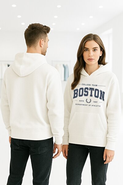 ArtYus سويت شيرت بقلنسوة مطبوعة ملونة من بوسطن كولاج