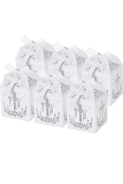 OEM Set 25 cutii pentru prajituri, 5 x 5 x 5 cm, hartie, alb