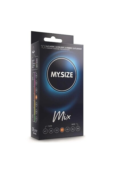 MY.SIZE Set conservant MY SIZE MIX, 10 bucăți, 57 mm, latex, 4 variante (Clas...