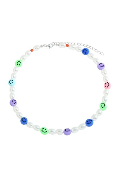 Pursehuit Κολιέ σε ασημένιο χρώμα, με μαργαριτάρια, Maybel C1