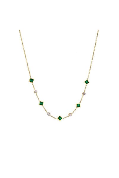 Pursehuit Colier auriu, realizat din oțel inoxidabil, suflat cu aur de 18k, c...