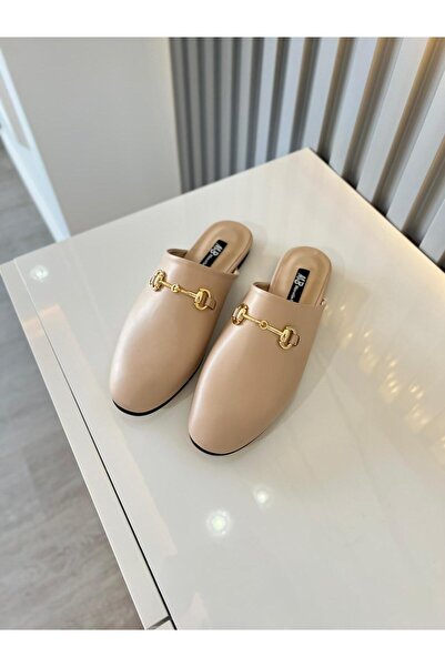 M&B Gold Buckle Women's Slippers. Flat Sole, Large Size