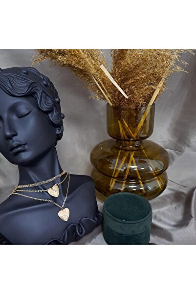 Pursehuit Colier cu 3 straturi, auriu, cu inimă, Dominicus C9