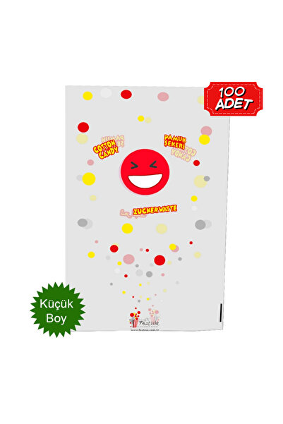 Festiva Çubukta Pamuk Şeker Poşeti Küçük Boy - 100 Adet ( Klips Hediyeli) 17.5×37.5 cm