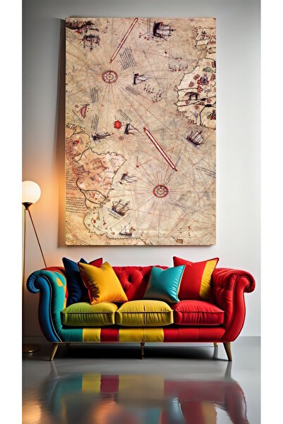 PİRİ REİS MAP Home Wall Living Room Beauty Salon Office Shop Decoration Canvas Painting