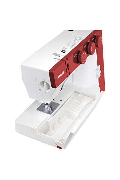 Janome Masina de cusut electromecanica 1522RD, 25 Programe, 860 Imp/Min, 60W, Alb/Rosu
