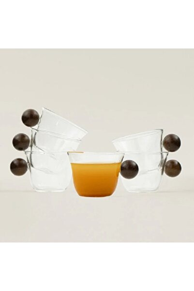 Dallaty طقم فناجين قهوة مكون من 6 قطع بمقابض خشبية